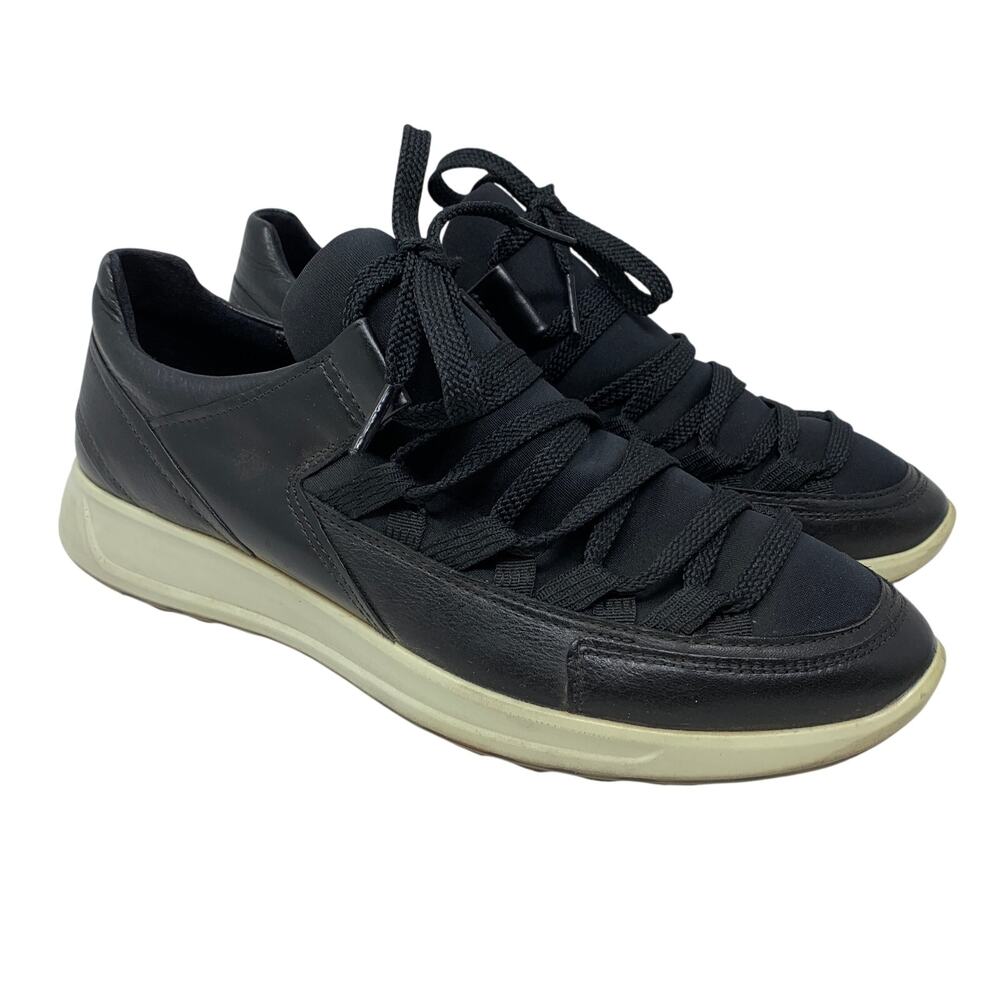 Ecco Flexure Runner II Womens Size 7 Black Leather Lace Up